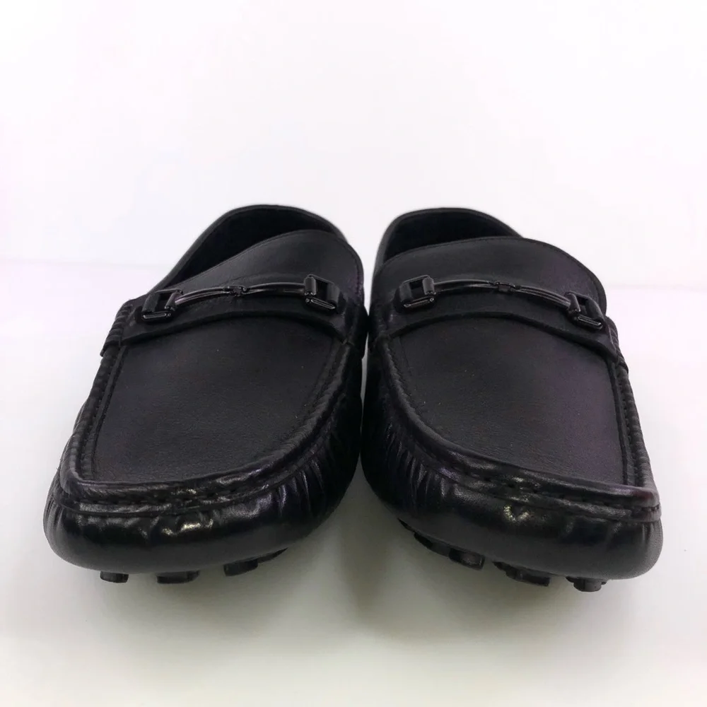 Zanzara Filbert Black Leather Loafer Shoes